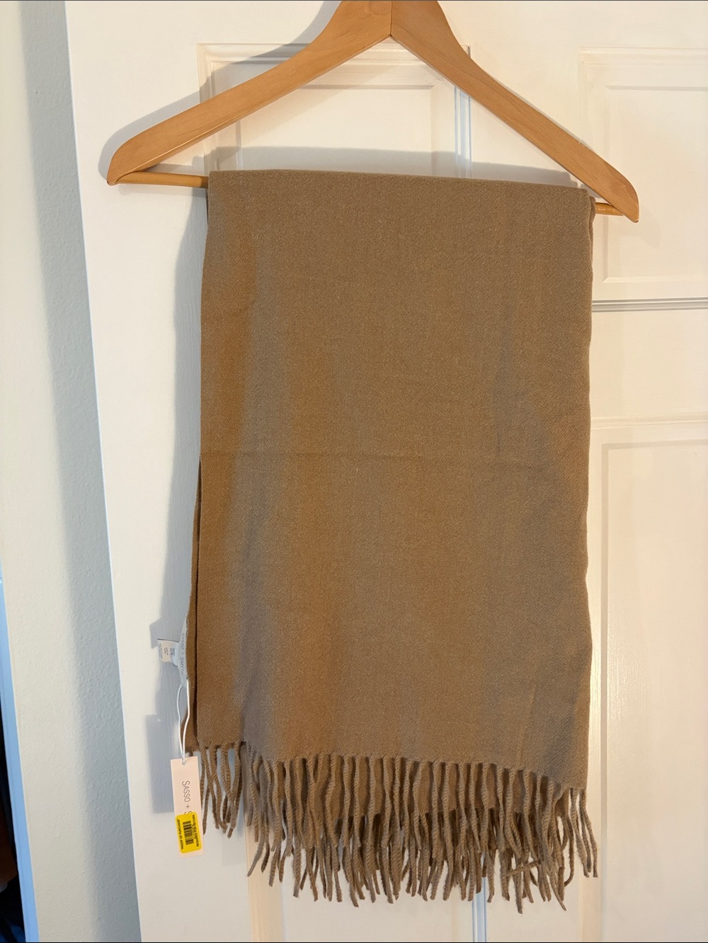 Sasso + Smyth Long Taupe Scarf/Wrap- New With Tags